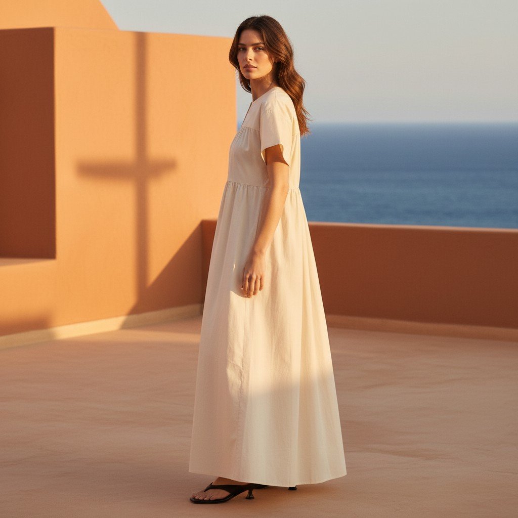 Bird & Knoll Palma Maxi Dress Ivory Cotton Poplin Nwt Size Xs — image 2 of 8